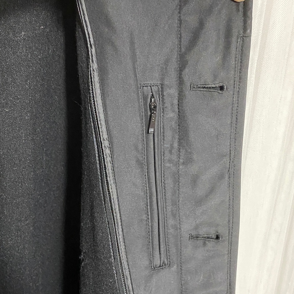 Vtg! 90’s Lands' End Men's Classic Black Trench Coat Removal 100% Wool Liner! - Picture 6 of 17